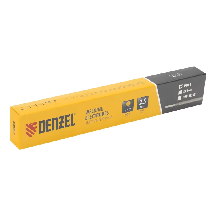 Электроды Denzel DER-3, диам. 3 мм, 2,5 кг., рутиловое покрытие 97503 купить в Нягани