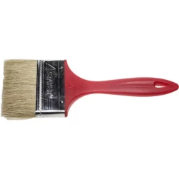 Кисть плоская STAYER "UNIVERSAL-EURO", светлая натуральная щетина, пластмассовая ручка, 100мм 0108-100