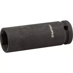 Торцовая головка KRAFTOOL "INDUSTRIE QUALITAT" ударная, удлиненная (1/2"), FLANK, Cr-Mo, фосфатированная, 19 мм 27942-19_z01