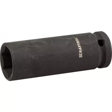 Торцовая головка KRAFTOOL &quot;INDUSTRIE QUALITAT&quot; ударная, удлиненная (1/2&quot;), FLANK, Cr-Mo, фосфатированная, 19 мм 27942-19_z01 купить в Нягани