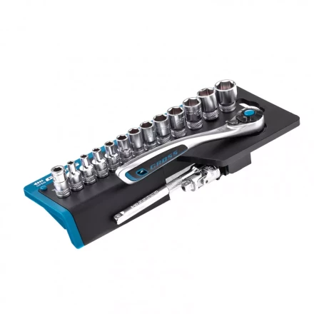 Набор торцевых головок трещотка 120 зубьев 36 предметов 1/4&quot; CrV Gross 14142 купить в Нягани