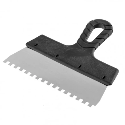 Шпатель из нержавеющей стали 200 мм зуб 6 х 6 мм пластмассовая ручка Россия 85158 купить в Нягани