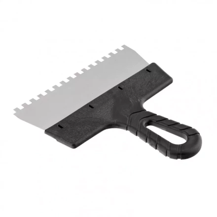 Шпатель из нержавеющей стали 200 мм зуб 6 х 6 мм пластмассовая ручка Россия 85158 купить в Нягани