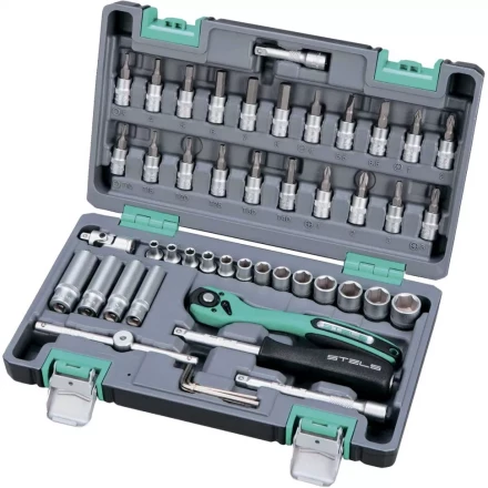 Набор инструмента 1/4 Cr-V S2 усиленный кейс 47 предметов STELS 14099 купить в Нягани