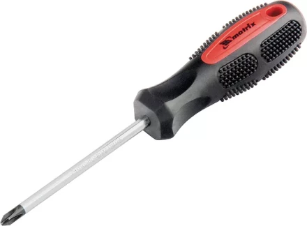 Отвертка Anti-Slip SL3,0 х 100 мм CrV двухкомп. рукоятка MATRIX 12208 купить в Нягани