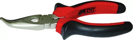 Длинногубцы NICKEL 180 мм изогнутые никелированные двухкомпонентные рукоятки MATRIX 17422 купить в Нягани