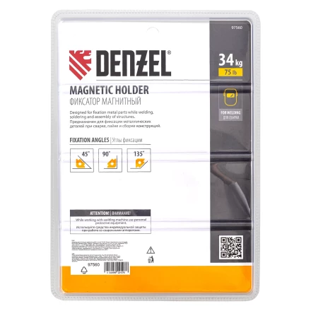 Фиксатор магнитный для сварочных работ усилие 75 LB Denzel 97560 купить в Нягани