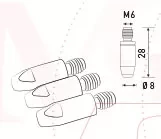Наконечник к гор п/а M6 d 0,8 мм L28 тело 8 Cu-Cr-Zr Aurora купить в Нягани