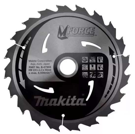 Диск пильный Makita M-Force, х235х30х2,3мм, 40 зуб,для дерева B-31429 купить в Нягани
