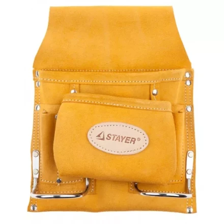 Сумка поясная STAYER PROFESSIONAL для инструментов, кожаная, 8 карманов, 2 скобы 38515 купить в Нягани