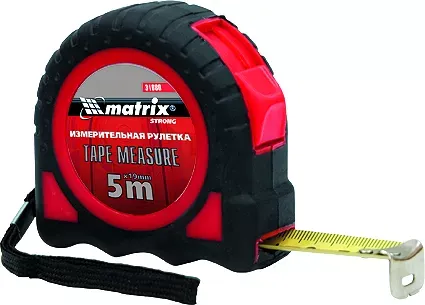 Рулетка Strong 5 м х 19 мм обрезиненный корпус MATRIX 31080 купить в Нягани
