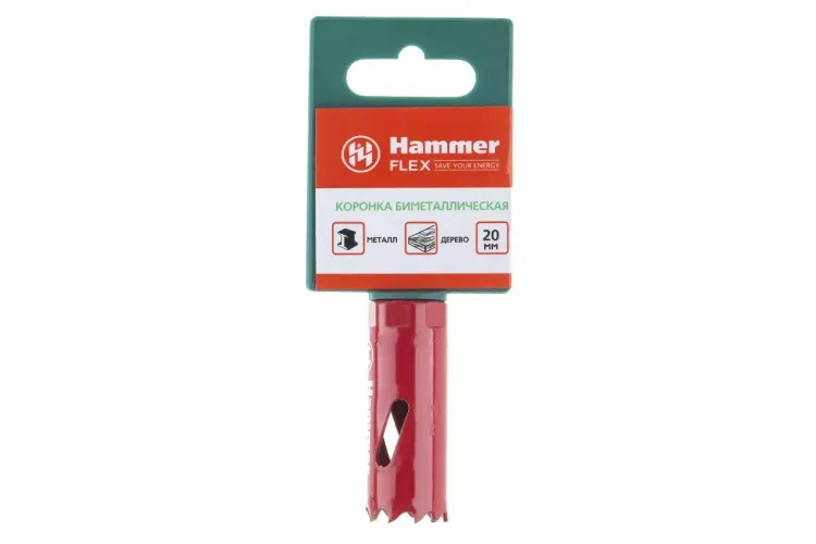 Коронка биметаллическая HAMMER Ф20х38мм 1/2" BiMETALL (224-002) купить в Нягани
