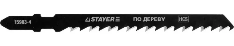 Полотна STAYER "PROFI", T14DP, для эл/лобзика, HCS, по дереву, прямой рез, EU-хвост., шаг 4мм, 75мм, 2шт 15983-4_z01 купить в Нягани