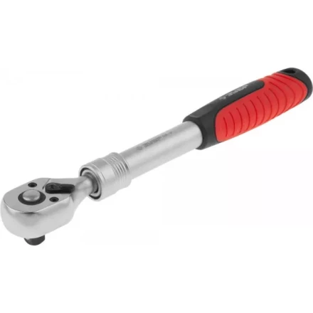 Трещотка для торцовых головок ЗУБР &quot;ЭКСПЕРТ&quot; (3/8&quot;), телескопическая, Cr-V, 72 зубца, хроматированное покрытие, быстрый сброс 27732-3/8 купить в Нягани