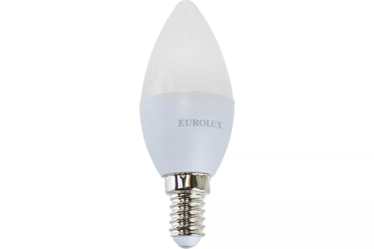 Лампа светодиодная EUROLUX LL-E-C37-6W-230-2,7K-E14 76/2/2 купить в Нягани