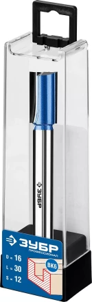 ЗУБР 16 x 30 мм, хвостовик 12 мм, фреза пазовая прямая с нижними подрезателями, Профессионал (28755-16-30) купить в Нягани