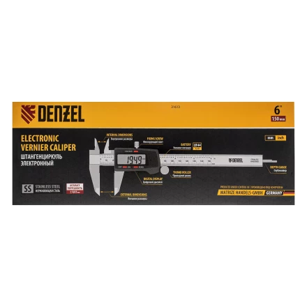 Штангенциркуль Denzel 31613, 150 мм, электронный, с глубиномером купить в Нягани