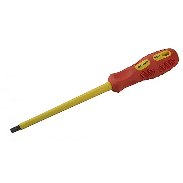 Отвертка STAYER "PROFESSIONAL" "MAX-GRIP" диэлектрическая, двухкомпонентная рукоятка, Cr-V, SL 6,5x150мм 25827-06-150 G купить в Нягани