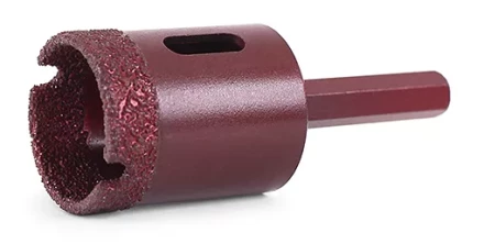 Алмазная коронка MESSER по камню с шестигранным хвостовиком (вакуумное спекание алмазов) 45 мм купить в Нягани