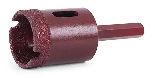 Алмазная коронка MESSER по камню с шестигранным хвостовиком (вакуумное спекание алмазов) 45 мм купить в Нягани