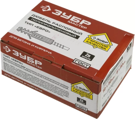 Дюбель ЗУБР &quot;МАСТЕР&quot; распорный полипропиленовый, тип &quot;ЕВРО&quot;, в комплекте с шурупом-полукольцом, 10 х 50 /  6 х 90 мм, 40 шт 30685-10-50 купить в Нягани