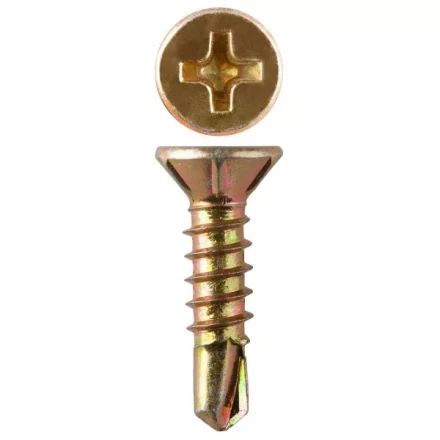 Саморезы ЗУБР &quot;МАСТЕР&quot; со сверлом для оконного профиля, жёлтопассивированные, 3.9x19мм, 15000шт 4-300230-39-019 купить в Нягани