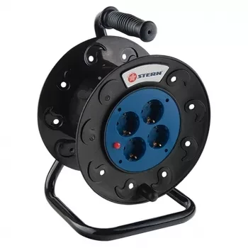 Удлинитель силовой на кабельной катушке, 3*1мм*50м, 4 розетки со шторками, 10A, STERN 95706 купить в Нягани