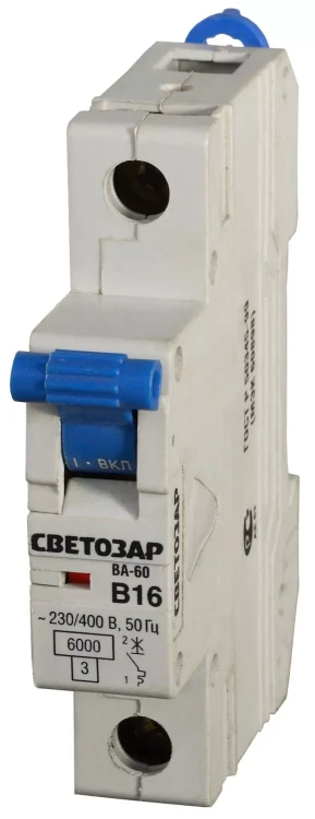 Выключатель автоматический СВЕТОЗАР 1-полюсный, 20 A, "B", откл. сп. 6 кА, 230 / 400 В SV-49051-20-B купить в Нягани