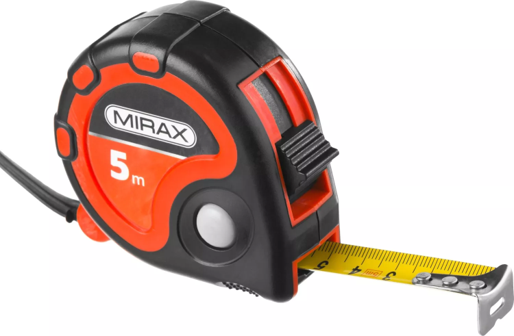 Рулетка MIRAX, 3 стопора, двухкомпонентный пластиковый корпус, 5мх19мм 34013-05-19 купить в Нягани