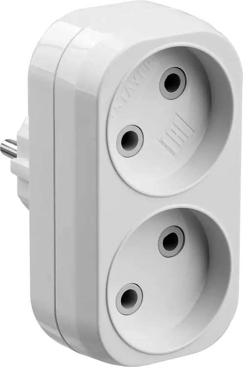 Разветвитель электрический MAXElectro, STAYER 55087-2, 2 гнезда, 10А/220В 55087-2 купить в Нягани