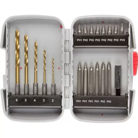 Набор ЗУБР &quot;МАСТЕР&quot;: Насадки для шуруповерта и дрели, биты, биты-сверла, адаптер, 20 предметов 26056-H20 купить в Нягани