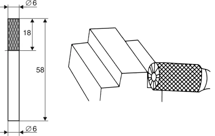 Борфреза Цилиндрическая c режущей кромкой B 6х6 Энкор 21702 купить в Нягани