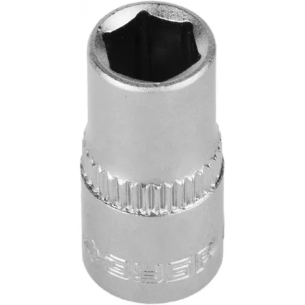 Головка торцовая ЗУБР &quot;МАСТЕР&quot; (1/4&quot;), Cr-V, FLANK, хроматированное покрытие, 7мм 27715-07 купить в Нягани
