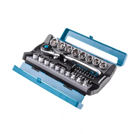 Набор торцевых головок трещотка 120 зубьев 36 предметов 1/2&quot; 3/8” CrV Gross 14145 купить в Нягани