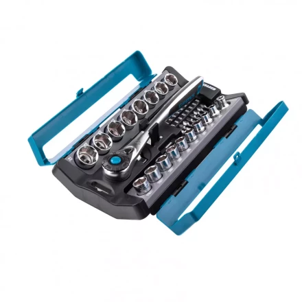 Набор торцевых головок трещотка 120 зубьев 36 предметов 1/2&quot; 3/8” CrV Gross 14145 купить в Нягани