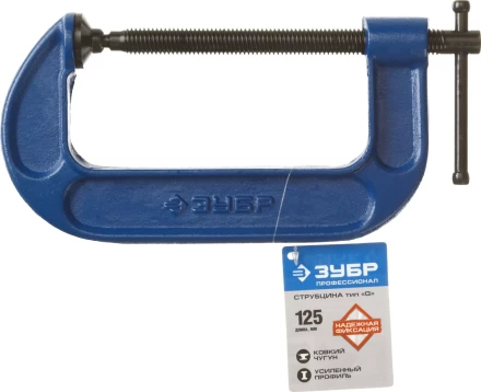 Струбцина  ЗУБР &quot;ПРОФЕССИОНАЛ&quot; тип &quot;G&quot;, корпус - ковкий чугун, 125мм 32245-125_z01 купить в Нягани