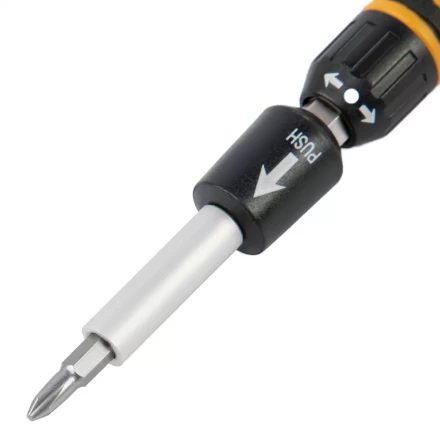 Отвертка с набором бит и торцевых головок для точных работ Denzel 7711599, гибкий привод, 48 шт, CrMo купить в Нягани