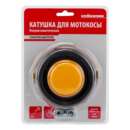Катушка для триммера гайка М10,лев,М8 лев и прав, адаптер М8 левая, шаг 1,25 мм Kronwerk 96354 купить в Нягани