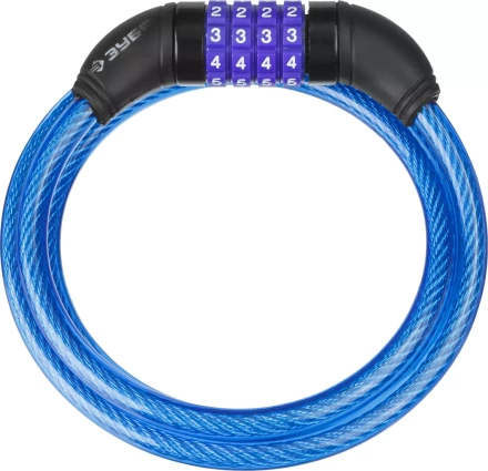 Замок ЗУБР &quot;ПРОФЕССИОНАЛ&quot;, тросовый, кодовый, с изменяемым кодом, длина троса - 1200мм, d 10мм 37262-120 купить в Нягани