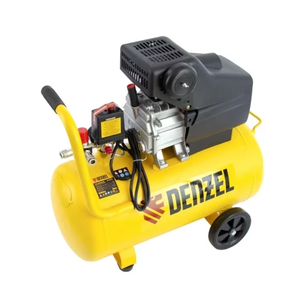 Компрессор воздушный, прямой привод DC1500/50, 1.5 кВт, 50 литров, 220 л/мин Denzel 58161 купить в Нягани