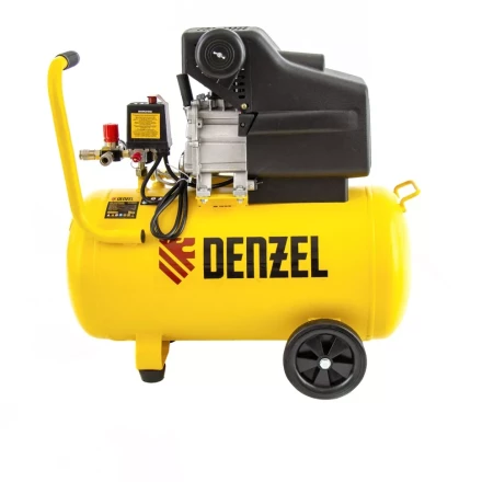 Компрессор воздушный, прямой привод DC1500/50, 1.5 кВт, 50 литров, 220 л/мин Denzel 58161 купить в Нягани