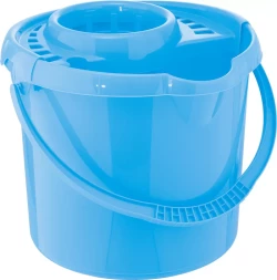 Ведро пластмассовое круглое с отжимом 9л, голубое ТМ Elfe 92961