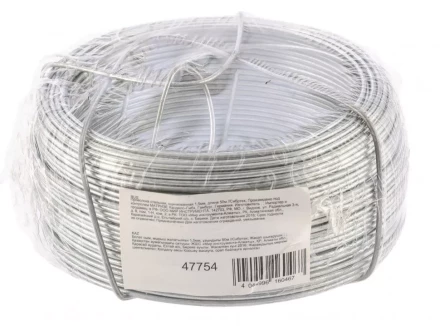 Проволока стальная оцинкованная 1,5 мм длина 50 м Сибртех 47754 купить в Нягани