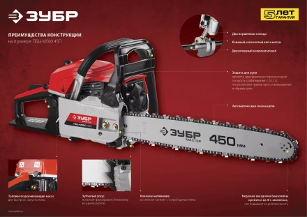 Бензиновая пила (бензопила) ПБЦ-М450 40П серия МАСТЕР купить в Нягани