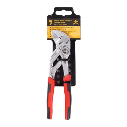 Клещи переставные — гаечный ключ КВТ 180 мм с кнопочной самофиксацией (дублирующая запись) (82148) купить в Нягани