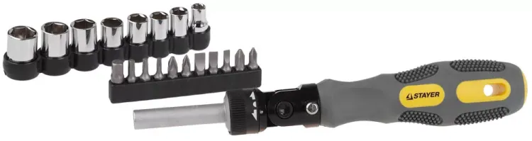 Набор STAYER Отвертки "MAX-GRIP", Cr-V, реверсивно-рычажная, 20 предметов 2585-H20 G купить в Нягани