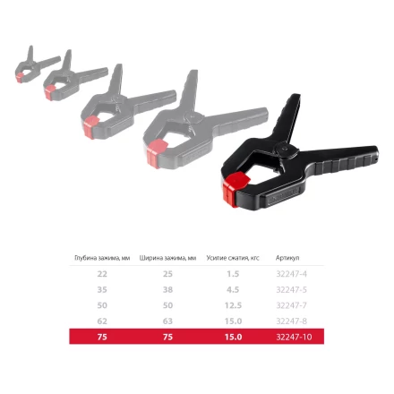 ЗУБР МЗ-100, 100 х 75 мм, пружинный зажим (32247-10) купить в Нягани