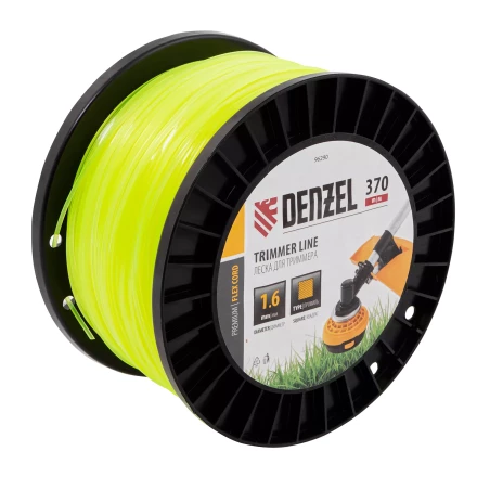 Леска для триммера квадрат 1,6мм х 370м, на DIN катушке FLEX CORD// Denzel 96290 купить в Нягани