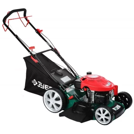 Газонокосилка ЗУБР бензиновая, самоход, 10 ступ. (25-75мм), 65л травосборник, мульчирование, 173см3, 510мм, 4.3кВт ЗГКБ-510СТ купить в Нягани