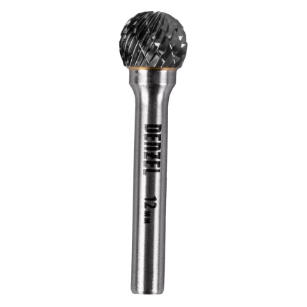 Борфреза по металлу твердосплавная Denzel, шарообразная, тип-D, 12 мм купить в Нягани